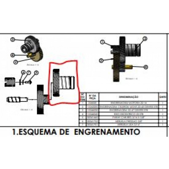 ENGRENAGEM FERRO CAF ORIGINAL  22 - 47DENTES