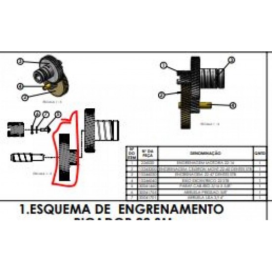 ENGRENAGEM CELERON PARA PICADOR CAF 22 60DENTES  MODELO TRADICIONAL