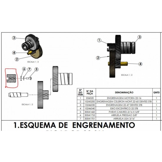 ENGRENAGEM MOTORA 16 DENTES MOEDOR CAF 22 TRADICIONAL